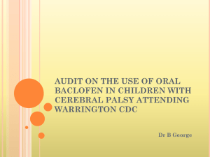 Audit on the use of oral Baclofen in children with cerebral palsy