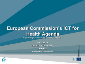 European Health Commission`s ICT for heatlh agenda