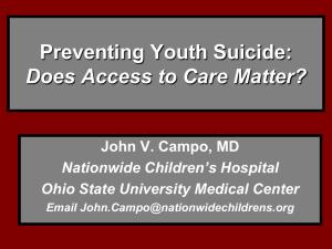 Preventing Youth Suicide: Does Access to Care Matter?