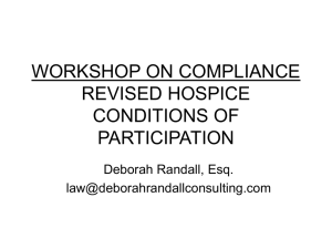 compliance and the new 2008 hospice conditions of participation