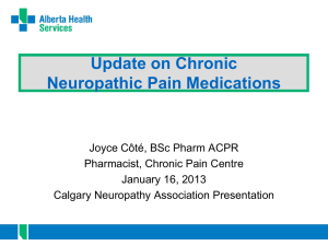 Updates On Neuropathic Medicine – January 16, 2013