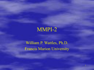 MMPI-2 Scales - Francis Marion University