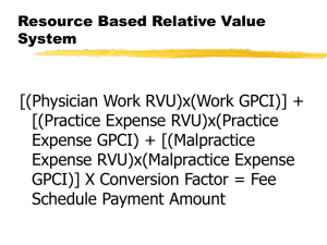 Resource Based Relative Value System
