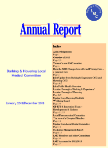 Annual Report 2013 - Barking & Havering LMC