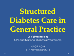 Dr Velma Harkins, GP, Lead National Diabetes Programmes