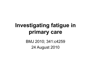 Investigating fatigue in primary care