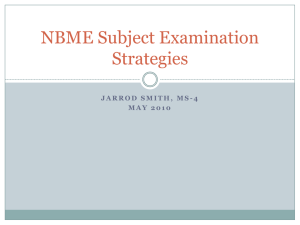 NBME Subject Examination Strategies