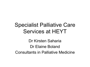 Specialist Palliative Care Services at HEYHT
