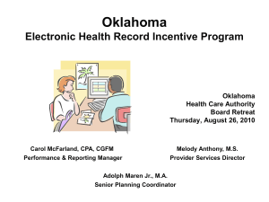 SoonerCare EHR Incentive Program