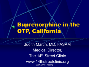 Buprenorphine in the OTP, California