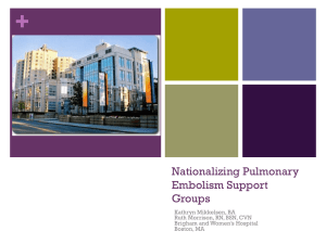 Nationalizing Pulmonary Embolism Support Groups