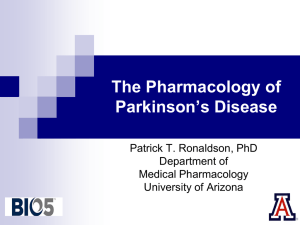 The Pharmacology of Parkinson`s Disease