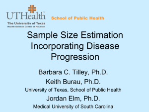 Sample Size Estimation Incorporating Disease Progression