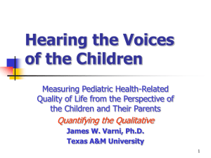 Measuring Pediatric Health-Related Quality of Life from the