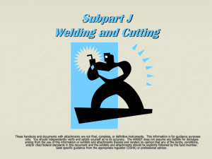 Subpart J Welding and Cutting
