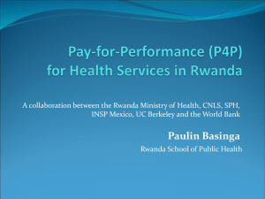 Pay for Performance for Health Services in Rwanda