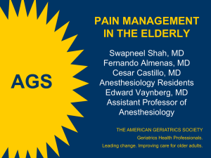 Pain Management in the Elderly