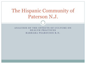 The Hispanic Community of Paterson N.J.