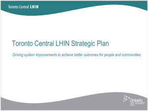 Toronto Central LHIN Strategic Plan