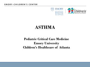 2011 Asthma - Emory University Department of Pediatrics
