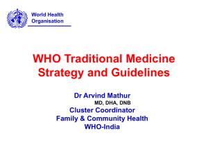 Dr. Arvind WHO