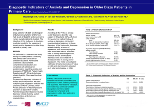 Diagnostic Indicators of Anxiety and Depression in Older