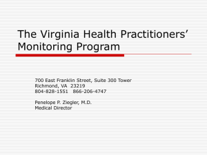 The Virginia Health Practitioners` Monitoring Program