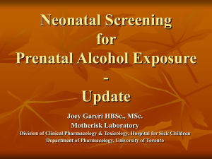 Prevalence of Fetal Alcohol Exposure in the Region of