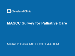 Palliative Care - Oncology Integration Survey - Results