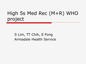 High 5s Med Rec (M+R) - Office of Safety and Quality in Health Care