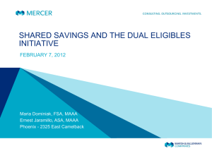 Shared Savings and the Dual Eligibles Initiative