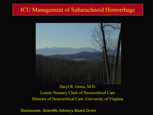 Subarachnoid Hemorrhage Management