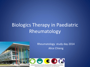 Biologics Therapy in Paediatric Rheumatology