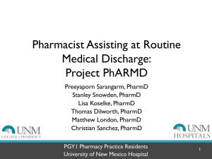 Project PhARMD COP - UNM Hospitalist Group / FrontPage