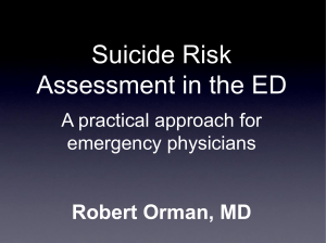 Suicide Risk Assessment in the ED