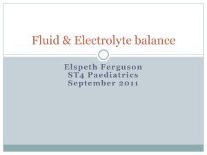 Fluid & Electrolyte balance