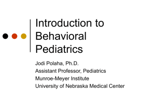 Introduction to Behavioral Pediatrics