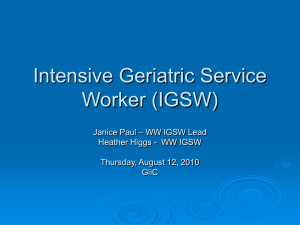 Intensive Geriatric Service Worker