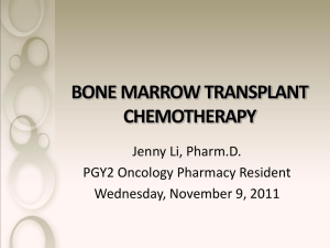Bone marrow transplant chemotherapy