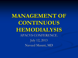 Management of Continuous Hemodialysis
