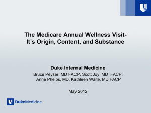 Medicare`s Annual Wellness Visit