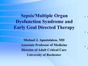 Sepsis and Multiple Organ Dysfunction Syndrome