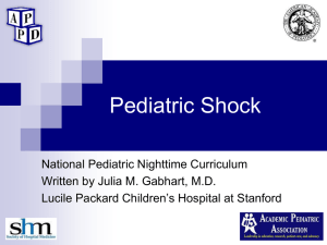 Shock - the UA Department of Pediatrics