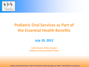 Pediatric Oral Services as Part of the Essential Health Benefits