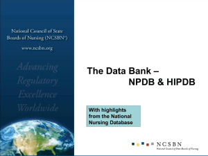 The Data Bank – NPDB & HIPDB - National Council of State Boards