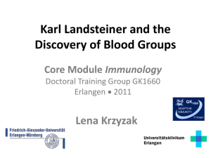 Karl Landsteiner and the Discovery of Blood Groups