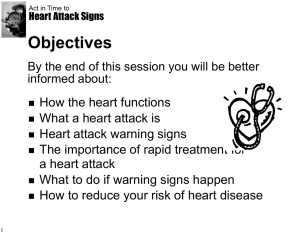 Act in Time to Heart Attack Signs: Small Group Session Slides