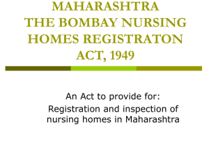 maharashtra the bombay nursing homes registraton act, 1949