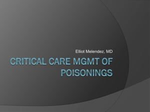 Critical Care Mgmt of Poisonings