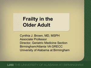 Frailty Part 1 - University of Alabama at Birmingham